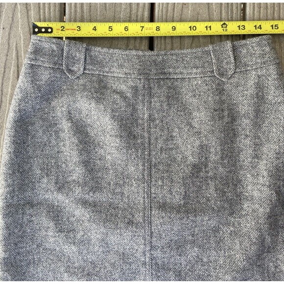 Talbots Wool Blend Herringbone Pencil Skirt Gray Lined Size 4 Classic Career - Picture 6 of 11